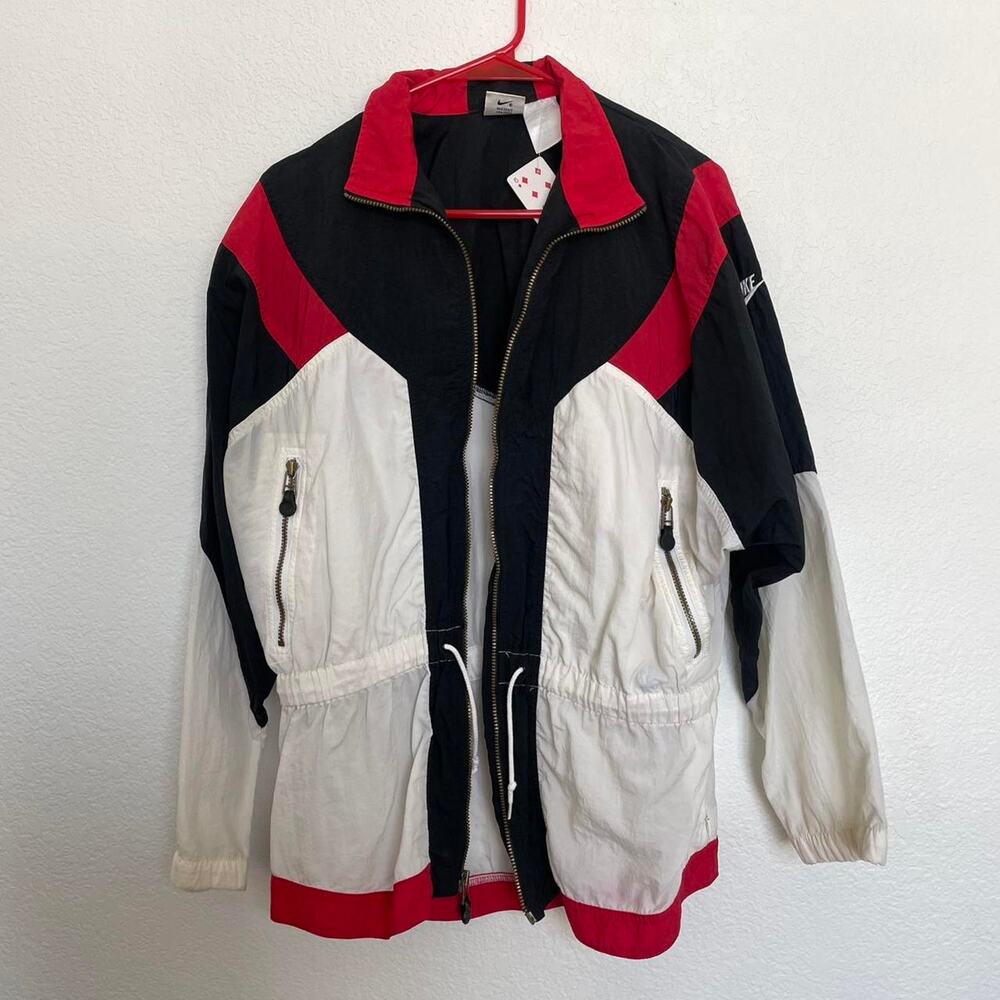 Vintage black, white, and red nike windbreaker jacket
